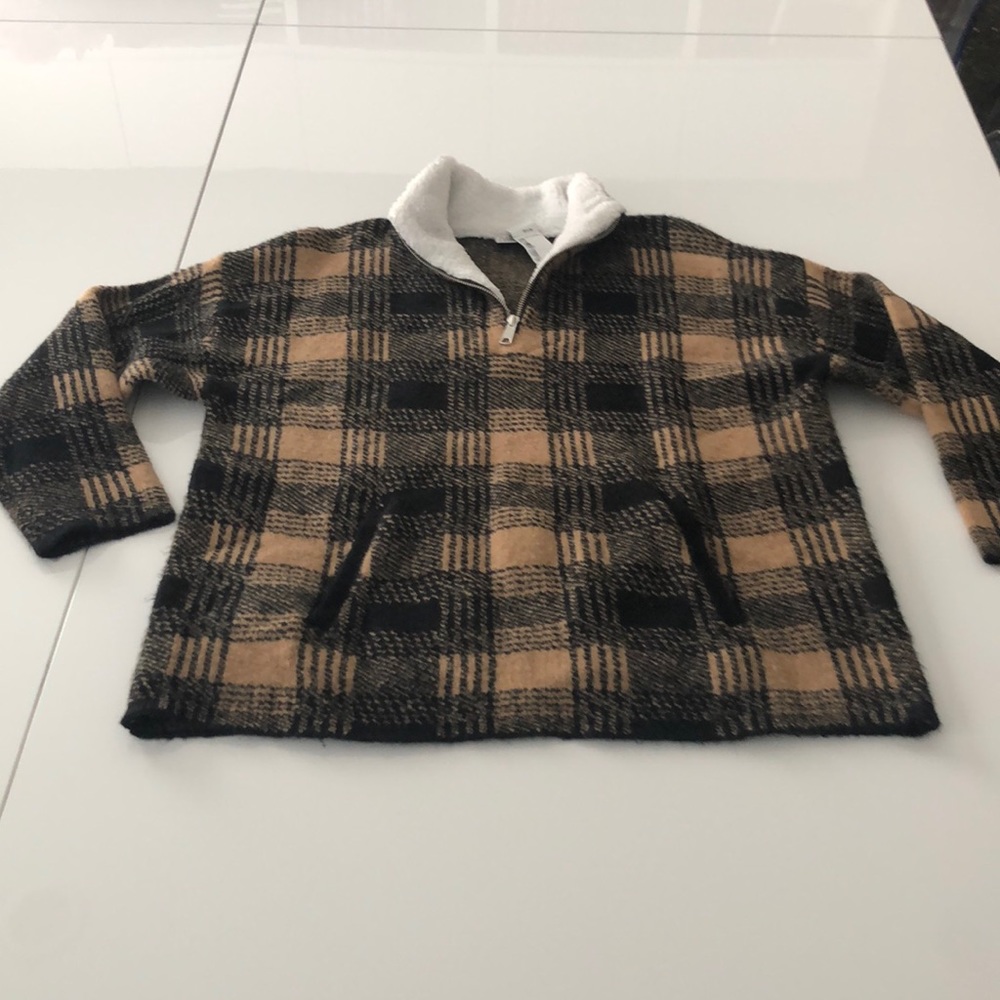 Twik Plaid Sherpa plaid sweater